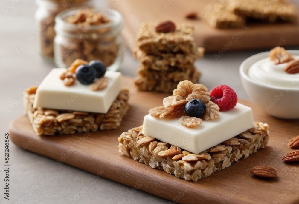 Healthy Granola Yogurt Bars with Fresh Berries Healthy Granola Yogurt Bars with Fresh Berries