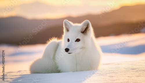 arctic fox in snowy landscape