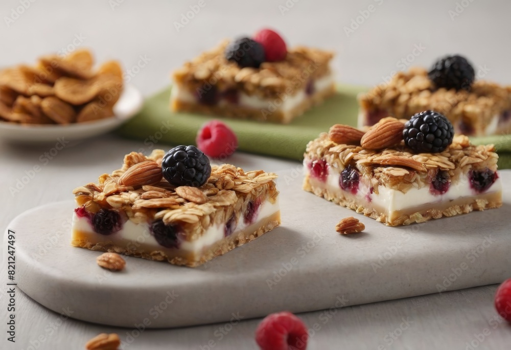 Healthy Granola Yogurt Bars with Fresh Berries Healthy Granola Yogurt Bars with Fresh Berries
