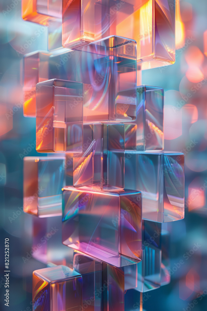 Illustration using transparent parallelograms arranged in a zigzag pattern, creating a sense of dynamic movement, Illustration using transparent parallelograms arranged in a zigzag pattern, creating a sense of dynamic movement,
