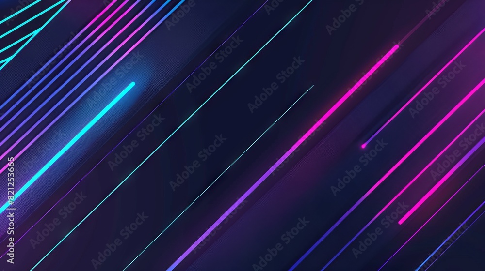 Abstract Composition: Colorful Waves and Lines on Black Abstract Composition: Colorful Waves and Lines on Black