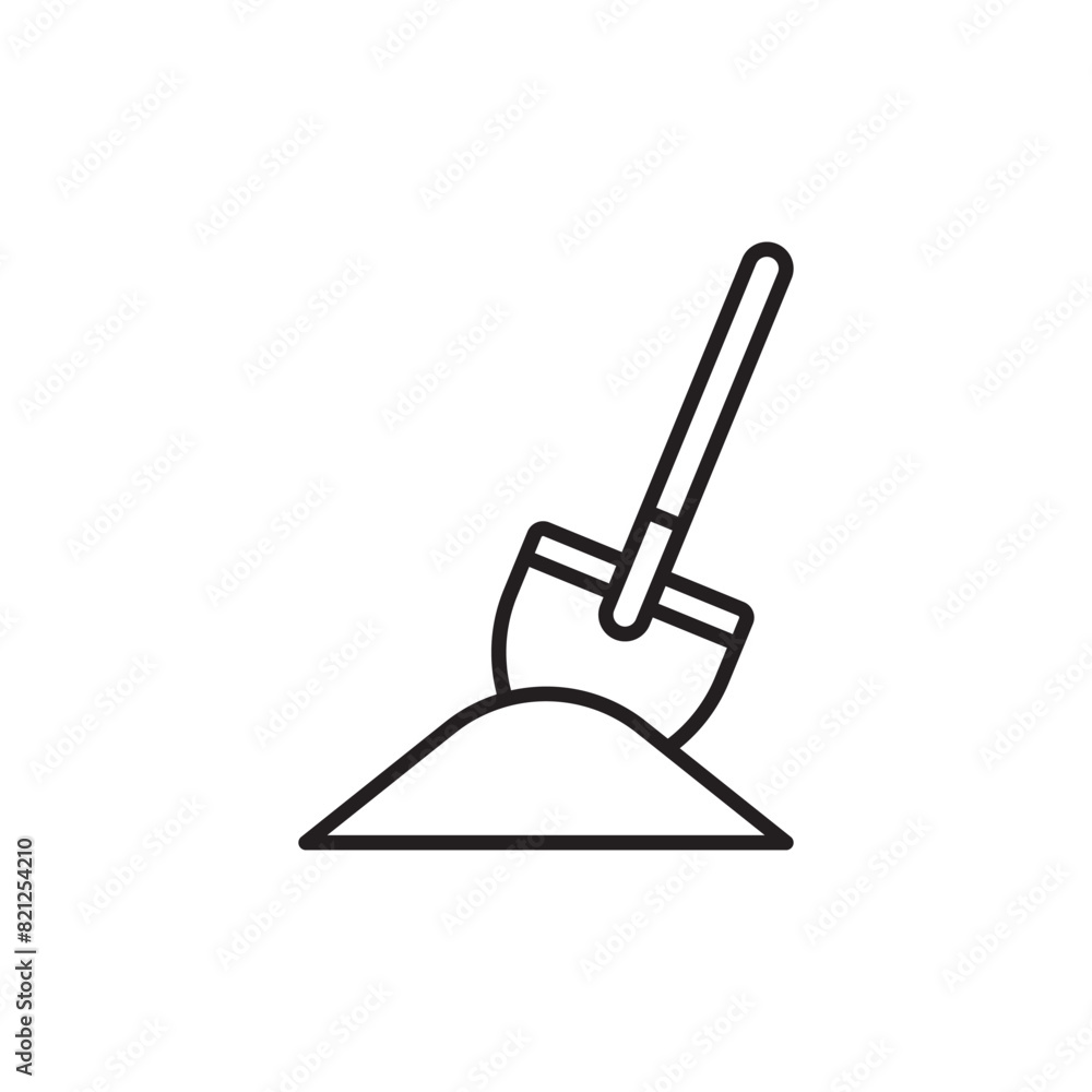 Shovel icon design with white background stock illustration Shovel icon design with white background stock illustration