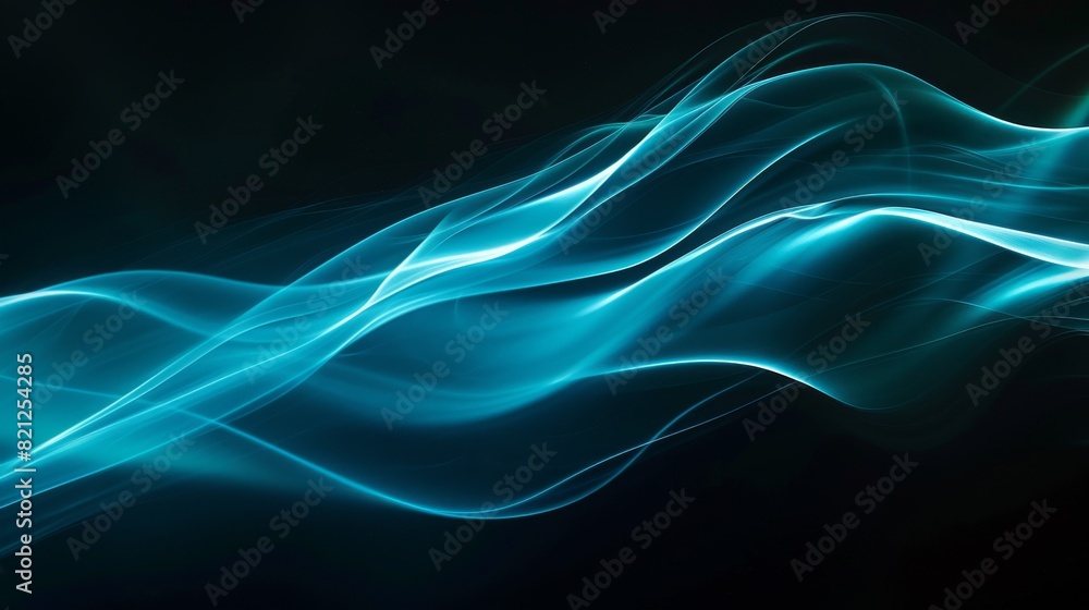 Blue light wave on black background Blue light wave on black background