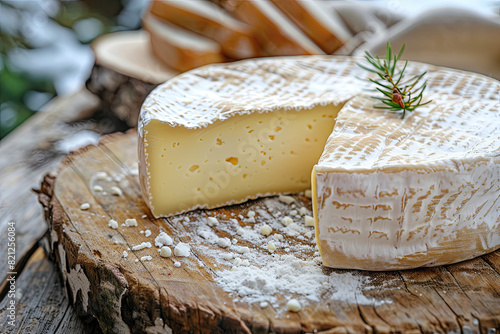 Delectable Munster cheese, a specialty from the Alsace region of France, known for its distinct flavor and aroma photo