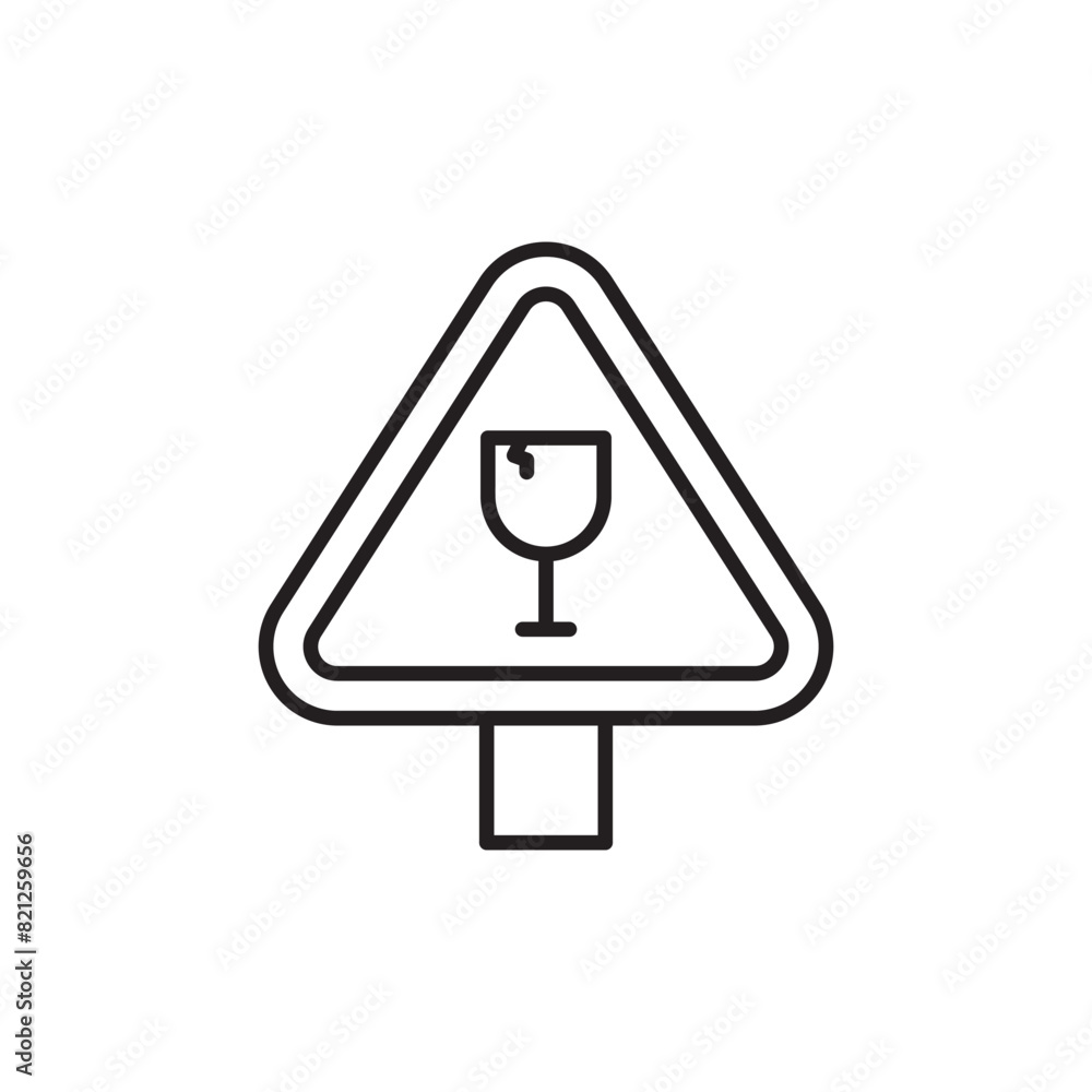 Fragile icon design with white background stock illustration Fragile icon design with white background stock illustration