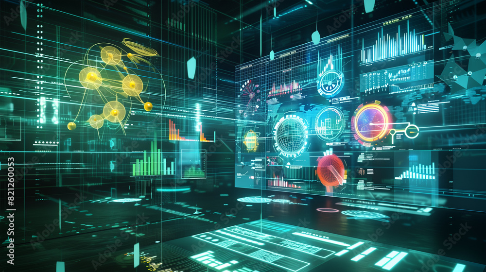 Virtual reality environment representing a complex scientific data ...