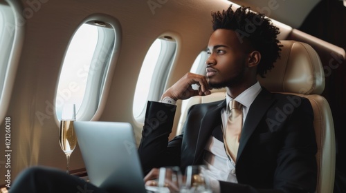 The Thoughtful Businessman on Jet photo
