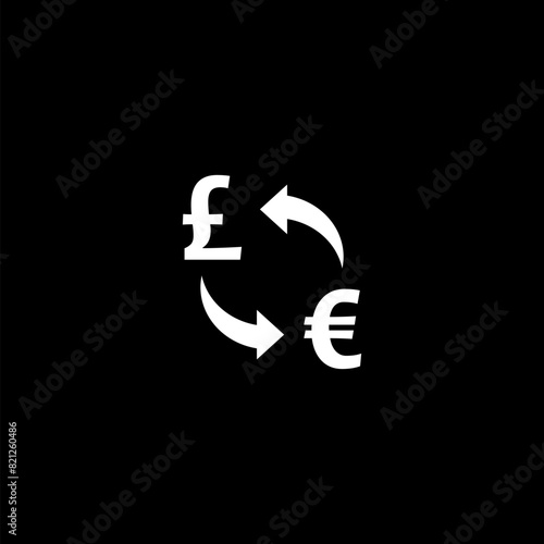 Finance, business currency exchange. Money currency icon on black background 