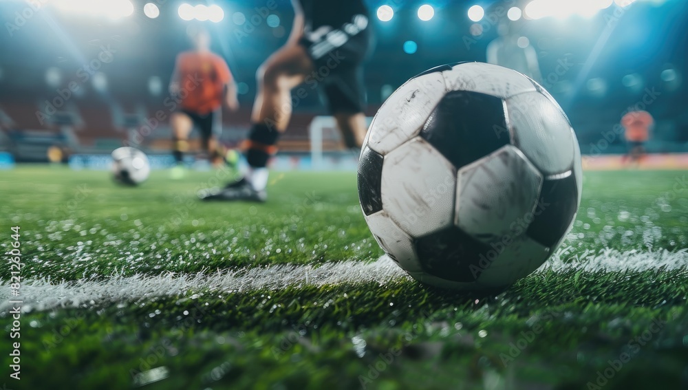 Fototapeta premium Dynamic Soccer Game with Players