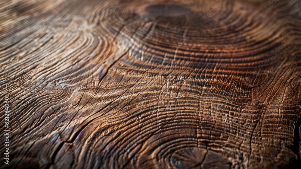 Fototapeta premium beauty and warmth of the wooden table, showing its grains and knots. generative ai