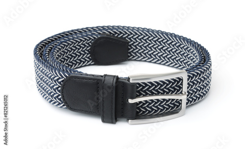 Woven braided textile stretch belt