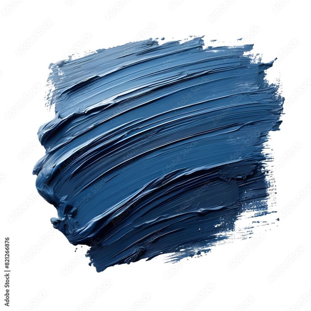 A thick blue paint stroke on a transparent background A thick blue paint stroke on a transparent background