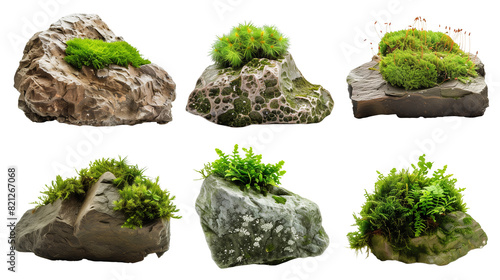 Set of rock moss