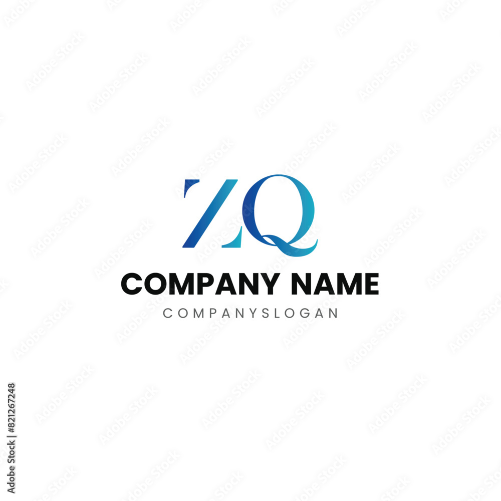 Letter ZQ initial logo design Letter ZQ initial logo design