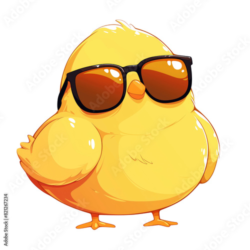 Illustration of tiny chicks wearing sunglasses