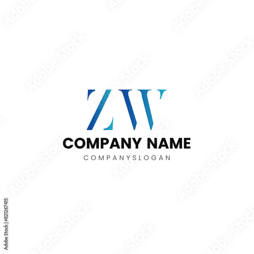 Letter ZW initial logo design 