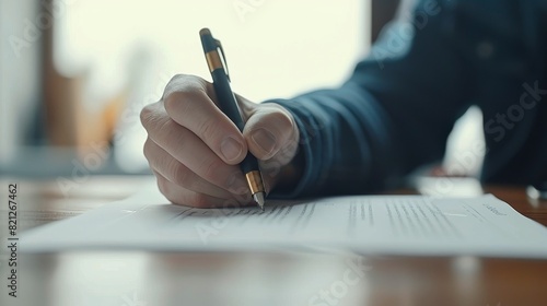 Person Writing on Piece of Paper With Pen