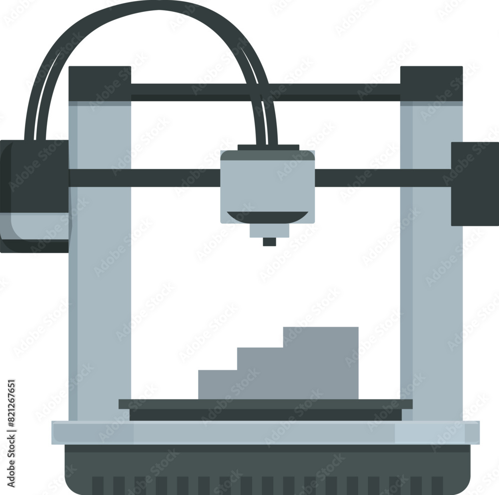 Obraz premium Modern 3d printer illustration showcasing advanced additive manufacturing technology and precision equipment for innovative digital fabrication and prototyping in industrial engineering and creative d