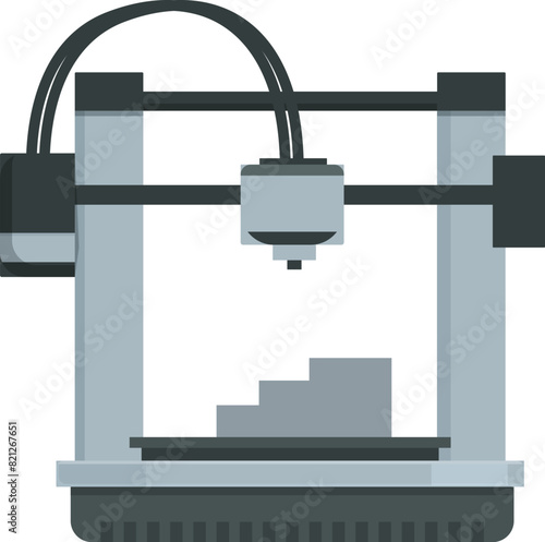 Modern 3d printer illustration showcasing advanced additive manufacturing technology and precision equipment for innovative digital fabrication and prototyping in industrial engineering and creative d