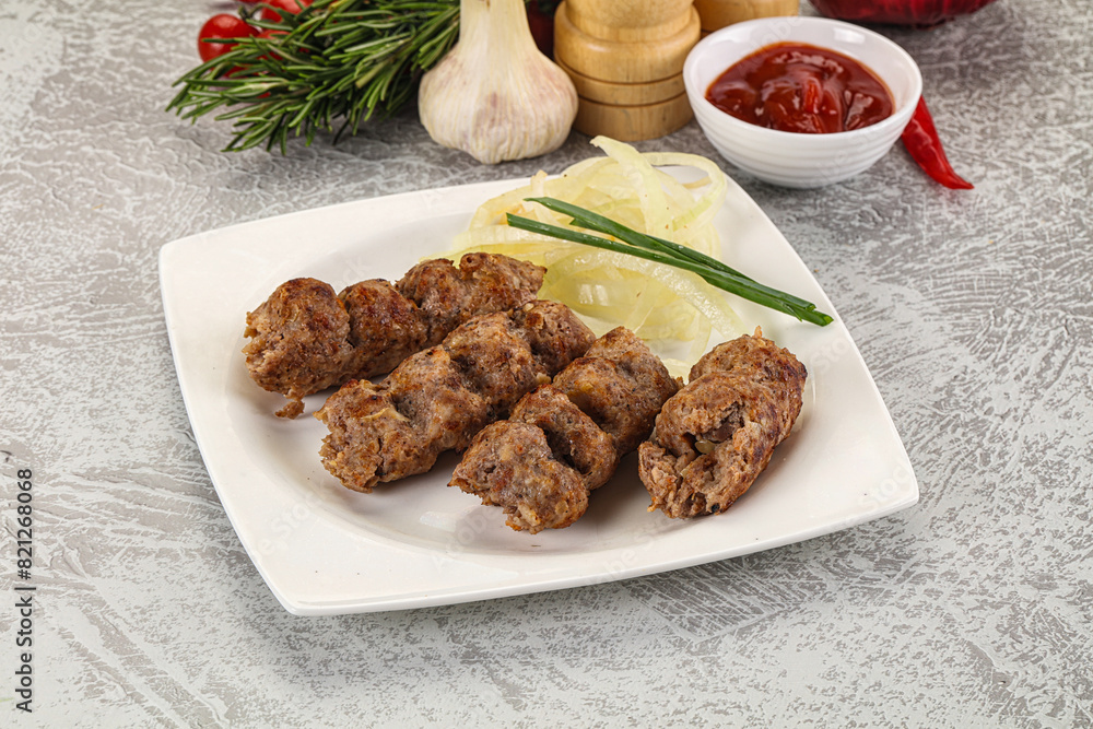 Beef kebab minced meat with onion Beef kebab minced meat with onion