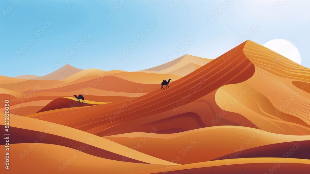 Lone Animal in Desert Landscape