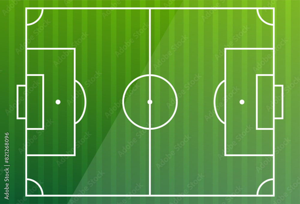 Football field. Green field and white markings. Vector illustration. Football field. Green field and white markings. Vector illustration.