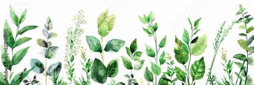 Watercolor Botanical Background for Herbal Designs Generative AI #821268061