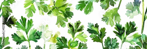 Fresh Herbs on White Background for Cooking Recipes Generative AI