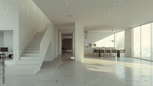 Contemporary Living Room With Abundant Furniture and Large Windows