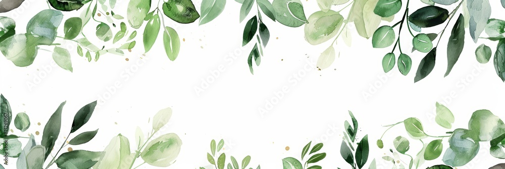 Watercolor Herbs Background for Invitation Templates Generative AI