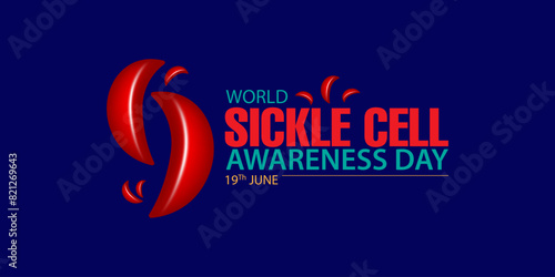 World Sickle Cell Day. background, banner, card, poster, template., The vector graphic of World Sickle Cell Awareness Day is good for celebrating World Sickle Cell Awareness Day. Each year on June 19