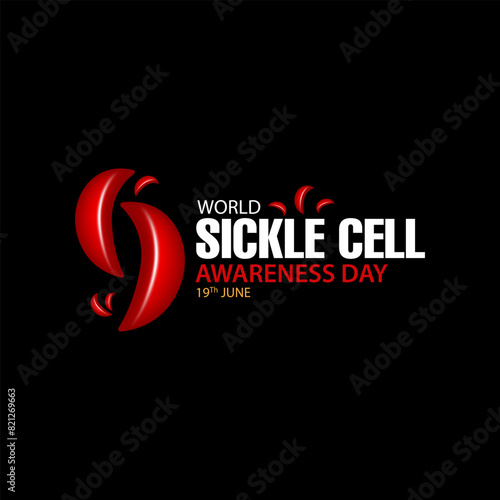 World Sickle Cell Day. background, banner, card, poster, template., The vector graphic of World Sickle Cell Awareness Day is good for celebrating World Sickle Cell Awareness Day. Each year on June 19
