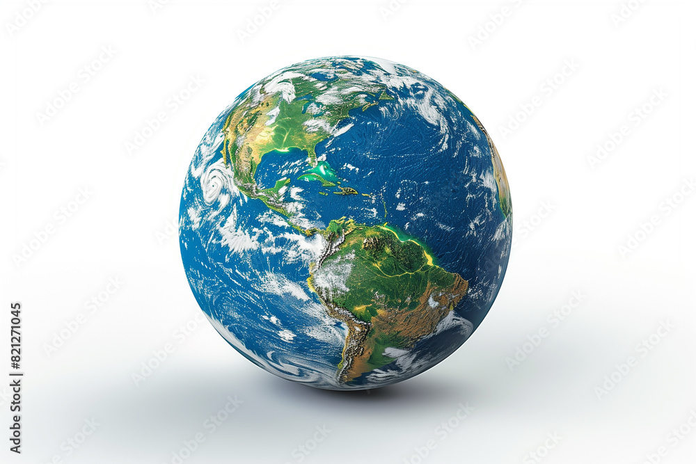 Fototapeta premium Planet Earth globe isolated on white background, 3d render