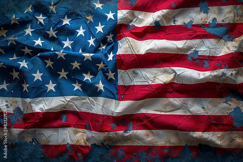 Flag of United States of America blowing in the wind. Full page USA flying flag. Independence Day in the United States, 4th of July, 3 render Flag of United States of America blowing in the wind. Full page USA flying flag. Independence Day in the United States, 4th of July, 3 render