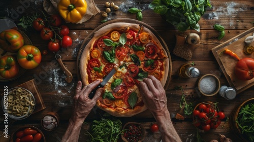 A Gourmet Pizza Preparation photo