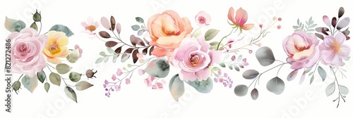 Watercolor Floral Set for Hand Drawing Illustration Generative AI