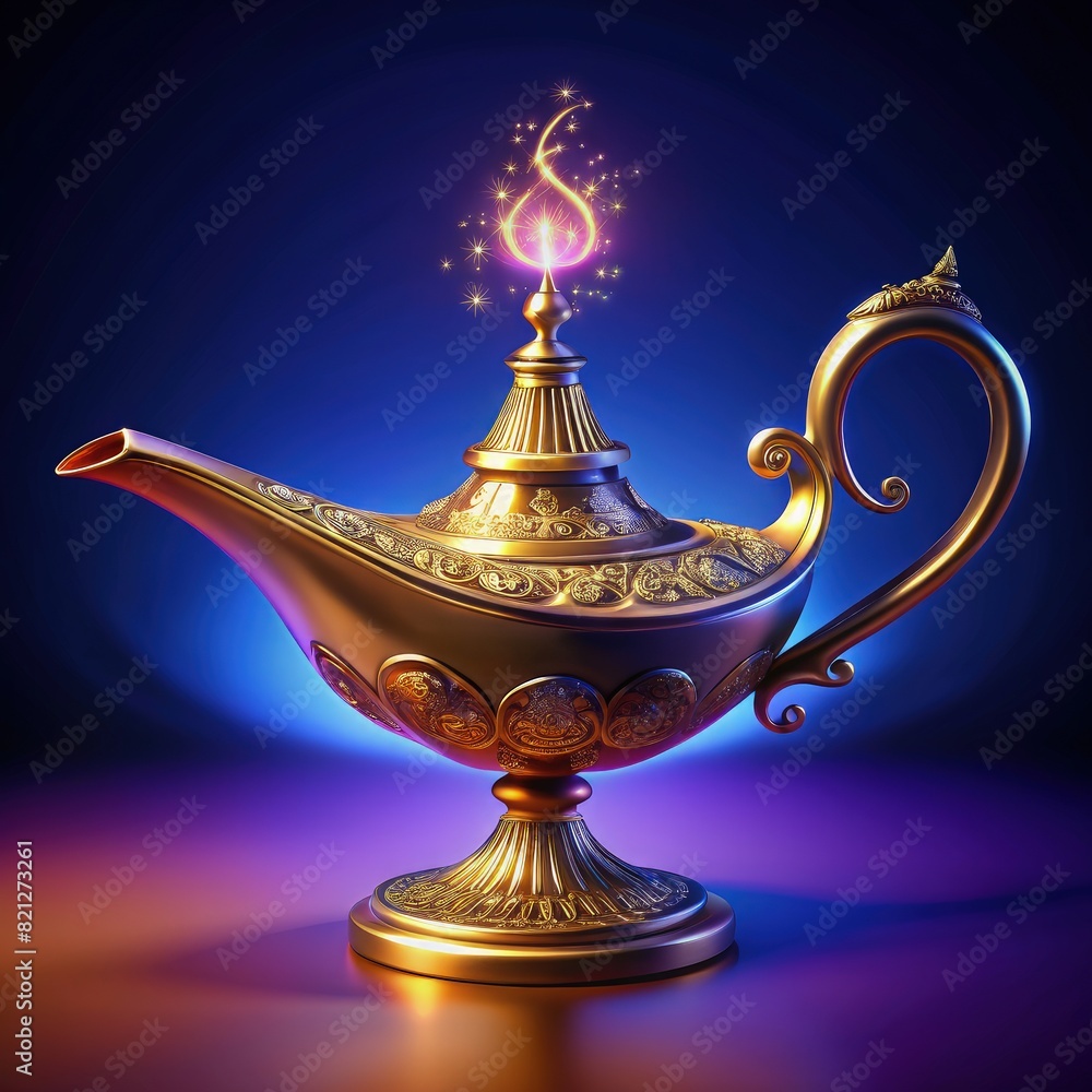 Golden Teapot With Lit Candle. Generative AI Golden Teapot With Lit Candle. Generative AI