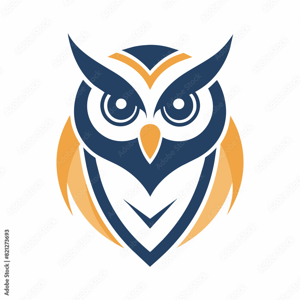 owl logo design yellow and purple vector logo template