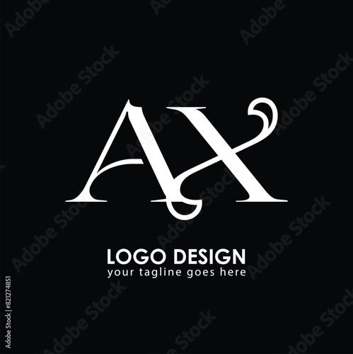 AX AX Logo Design, Creative Minimal Letter AX AX Monogram