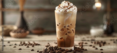 A Cup of Coffee With Whipped Cream and Coffee Beans