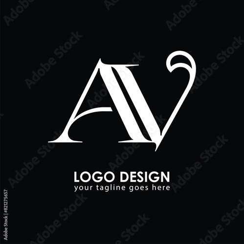 AV AV Logo Design, Creative Minimal Letter AV AV Monogram