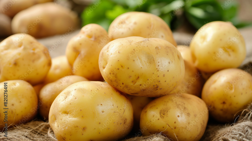 freshly harvested potatoes, on a white background. freshly harvested potatoes, on a white background.