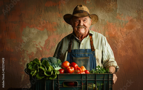 contadino con verdura photo