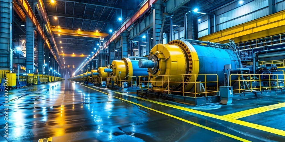 Hydroelectric power plant converts falling waters energy into