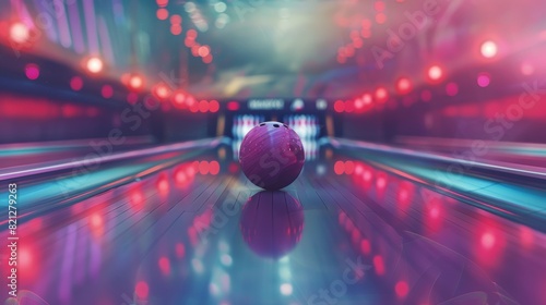 Dynamic Bowling Ball Impact with Blurred Motion Effect and Space for Text - Sports, Recreation, and Advertisement Design