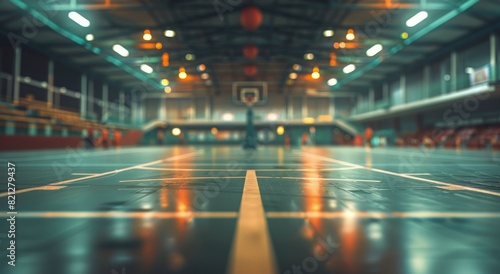 Basketball Court With Basketball