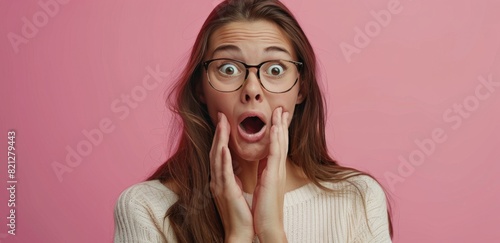 Woman With Glasses Making a Surprised Face