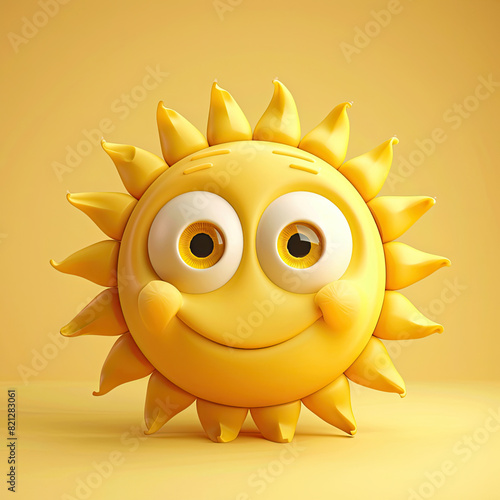 Cute Cartoon Sun Weather Ch...