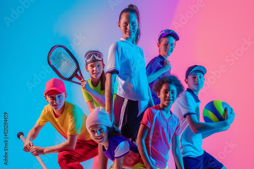 A group of young people are posing for a picture