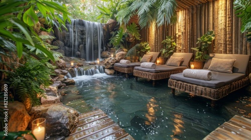 Spa With Central Waterfall